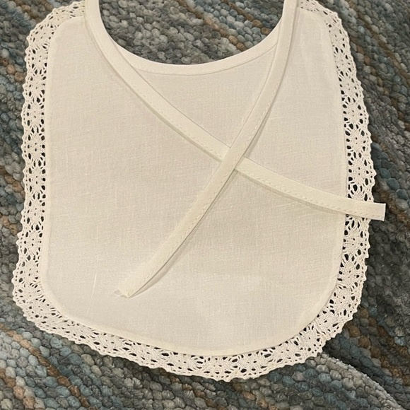 Linen Dedication, Christening, Baptismal Bib. Girls - Boys Newborn Fluer de Lis - Picture 6 of 6